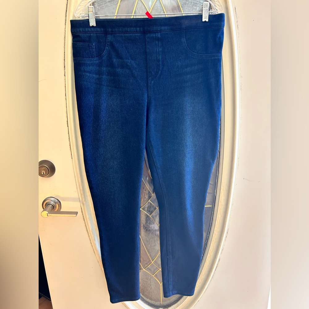 Spanx Womens Blue Denim Ankle Jeggings Pants XL